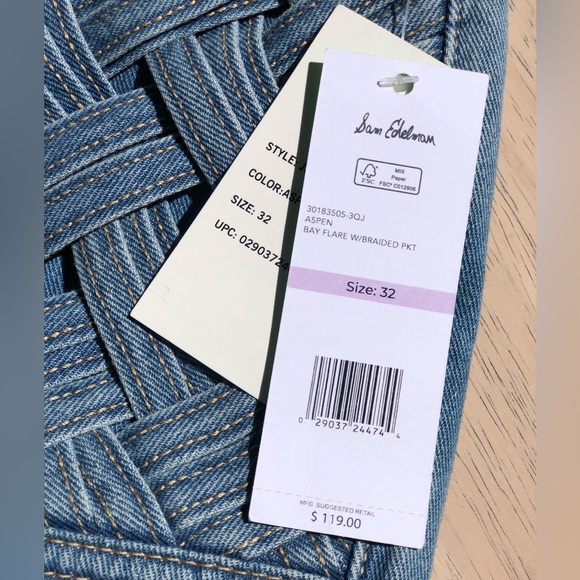 👯♀️ ✨HP✨ 🆕 HIGH WAIST FLARE Denim Jeans by Sam Edelman Size 32 - Picture 7 of 16